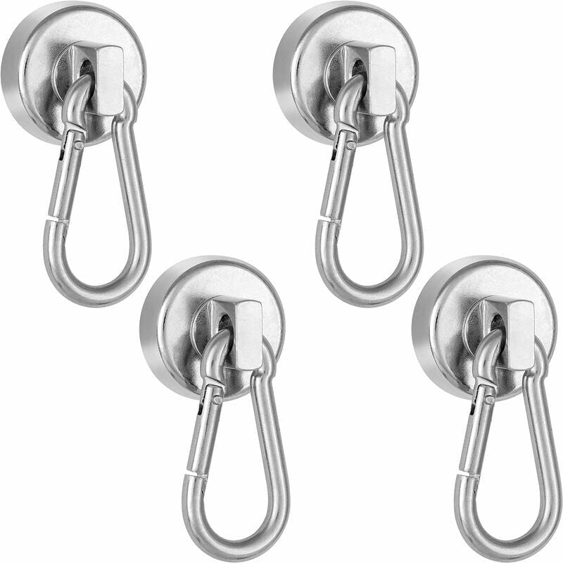 foto del prodotto alovez moschettone magnetico potente, 4 magneti al neodimio con gancio rotante