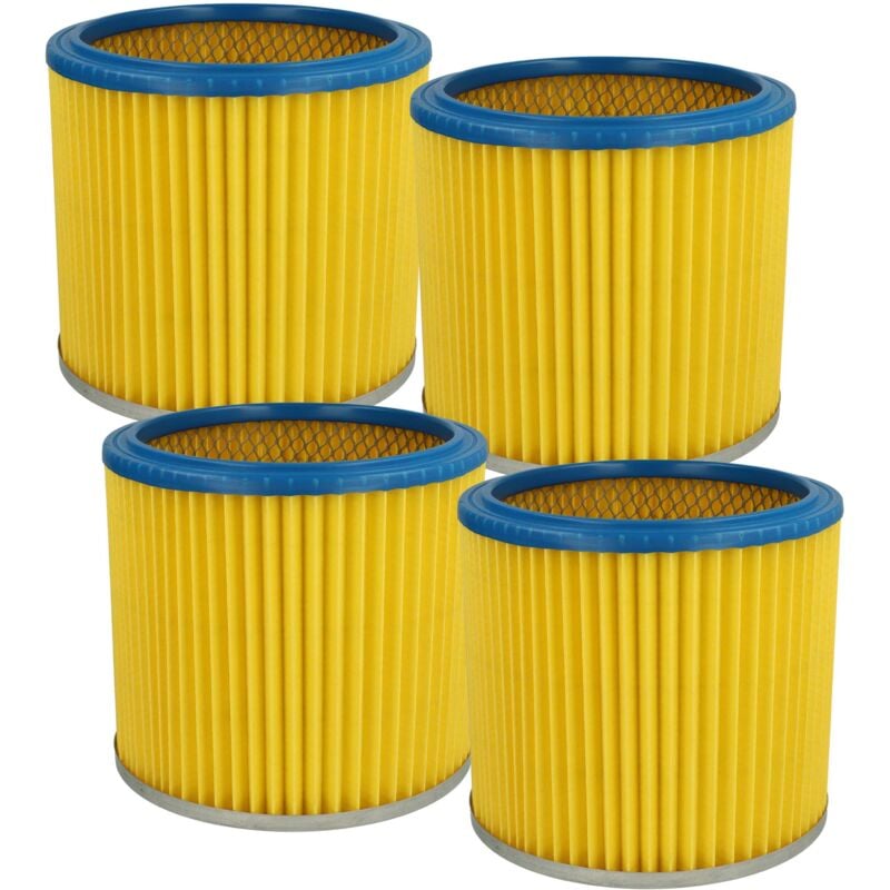 foto del prodotto 4x filtro a pieghe piatte compatibile con lavor lavorwash gbx 32, gbx 22, gn 32, gn 22, ashley 300, ashley 100 aspirapolvere blu giallo vhbw
