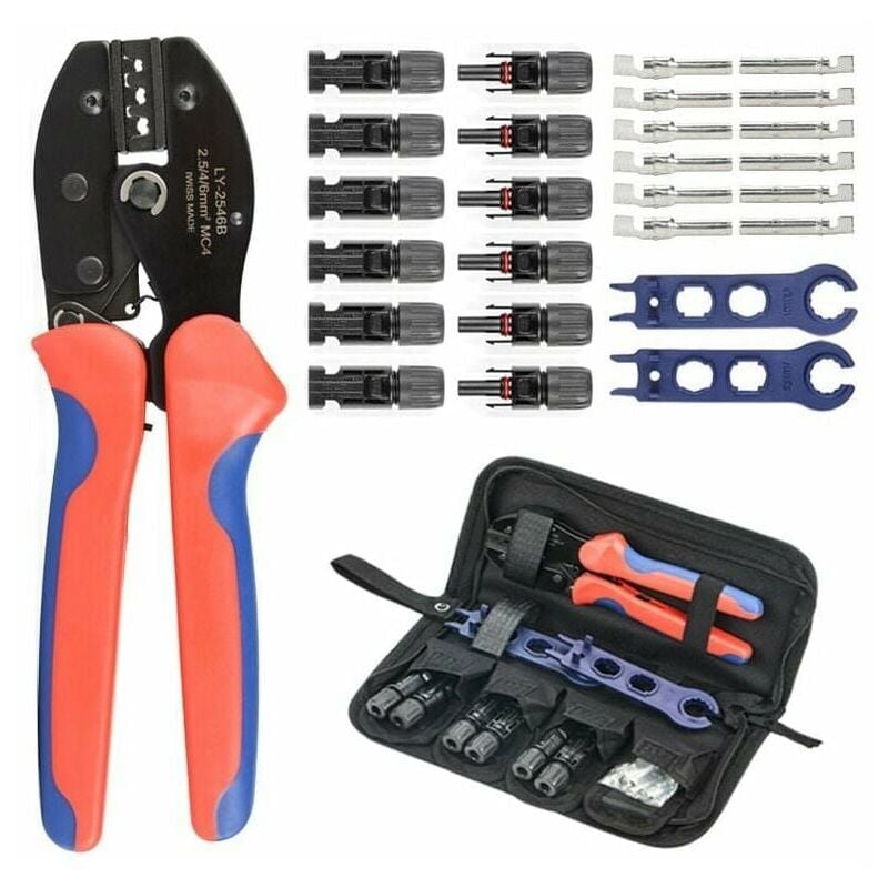 foto del prodotto alovez pinza crimpatrice per connettori fotovoltaici pinza crimpatrice utensile manuale 28 pezzi