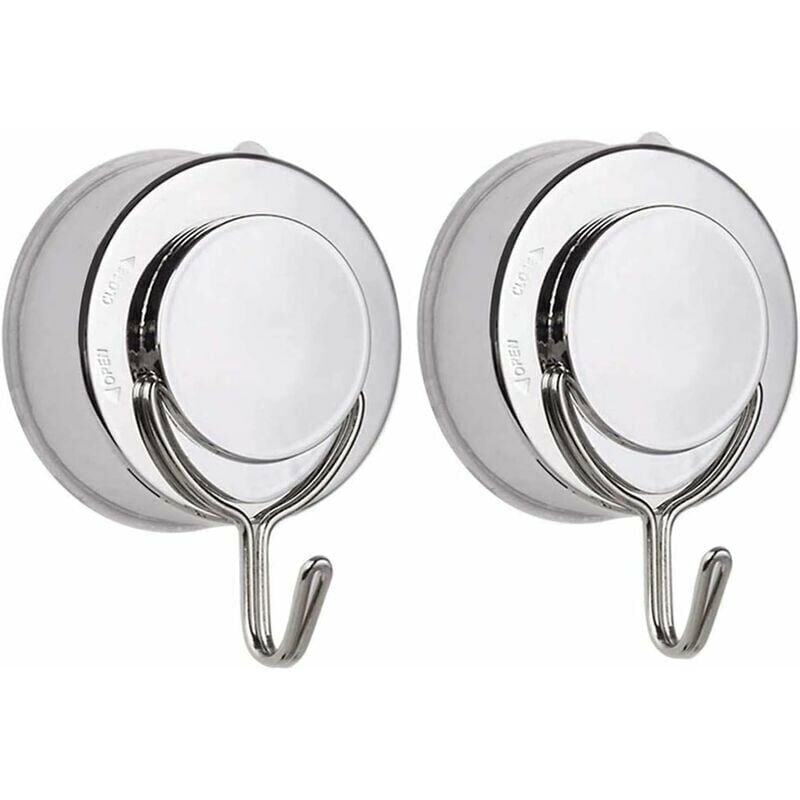 foto del prodotto gancio a ventosa, 2 ventose rimovibili e impermeabili con ganci in metallo, adatti per bagno, cucina, finestra in vetro, gancio per asciugamani a