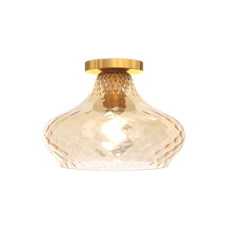 foto del prodotto plafoniera contemporanea dress metallo ottone vetro ambra 1 luce e27