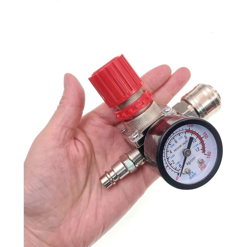 immagine 0 del prodotto riduttore di pressione aria compressa 1 4, riduttore di pressione, 4 fori con manometro per compressore