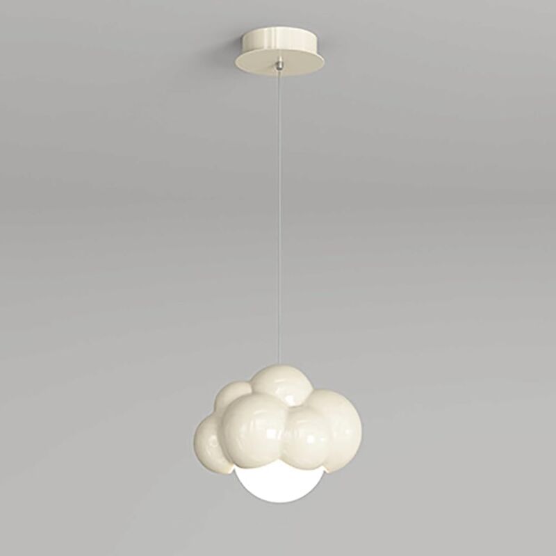 immagine 0 del prodotto kcvv lampada a sospensione a forma di nuvola dei cartoni animati, lampada a sospensione in metallo bianco con paralume in acrilico, lampadario