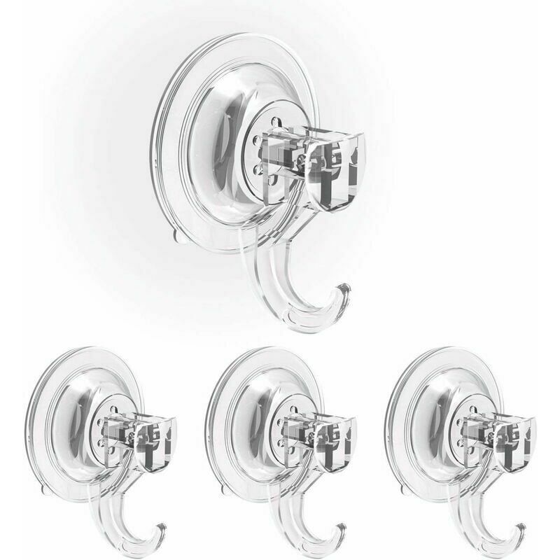 foto del prodotto alovez set di 4 ganci per bagno, parete, porta, corona, vetro, finestra, ganci a ventosa, utensili da cucina, borse, chiavi, cappotti, porta