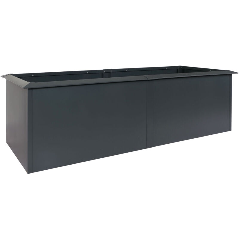 foto del prodotto fioriera aiuola rialzata piante con bordo anti chiocciola hhg 190 ferro verniciato a polvere 78x250x90cm antracite