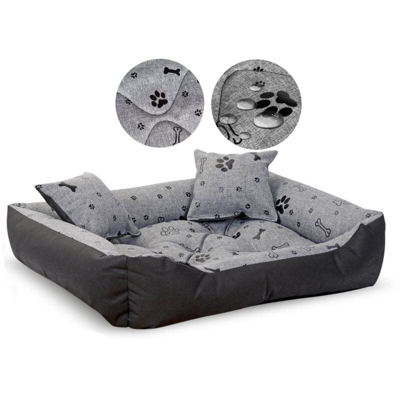 foto del prodotto cuccia per cani, box, 75x65 cm, impermeabile, ossa nere