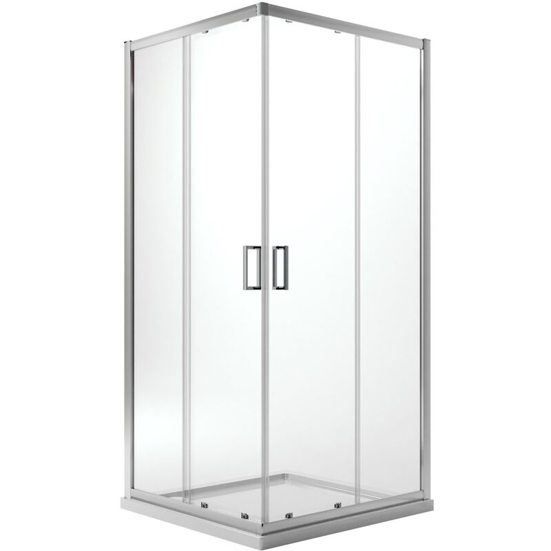 immagine 0 del prodotto box doccia angolare cristallo trasparente h 185 mod. ready 75x90 cm rettangolare