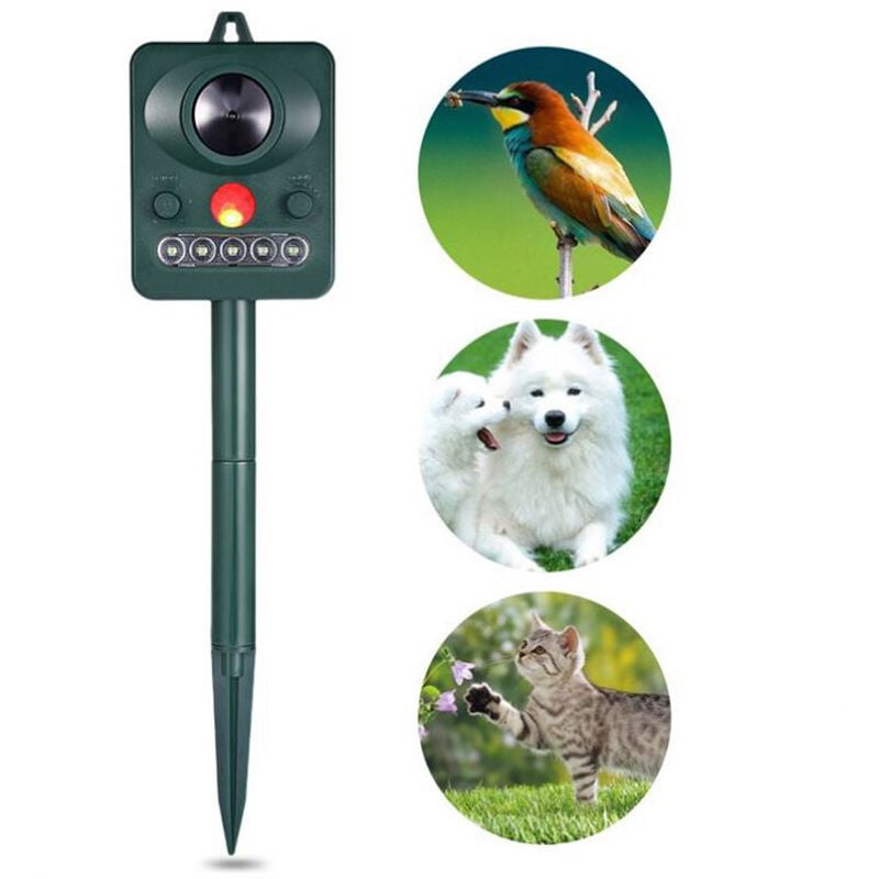 foto del prodotto tonchean repellente per gatti da esterno, repellente per gatti ad ultrasuoni, repellente per cani, ricarica solare, ricarica usb, previene cani,