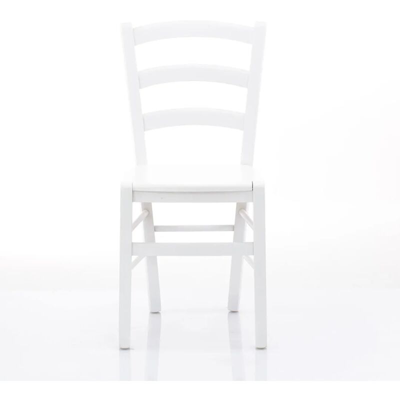 foto del prodotto sedia venezia con seduta in legno bianco 41x45x88 seduta 46