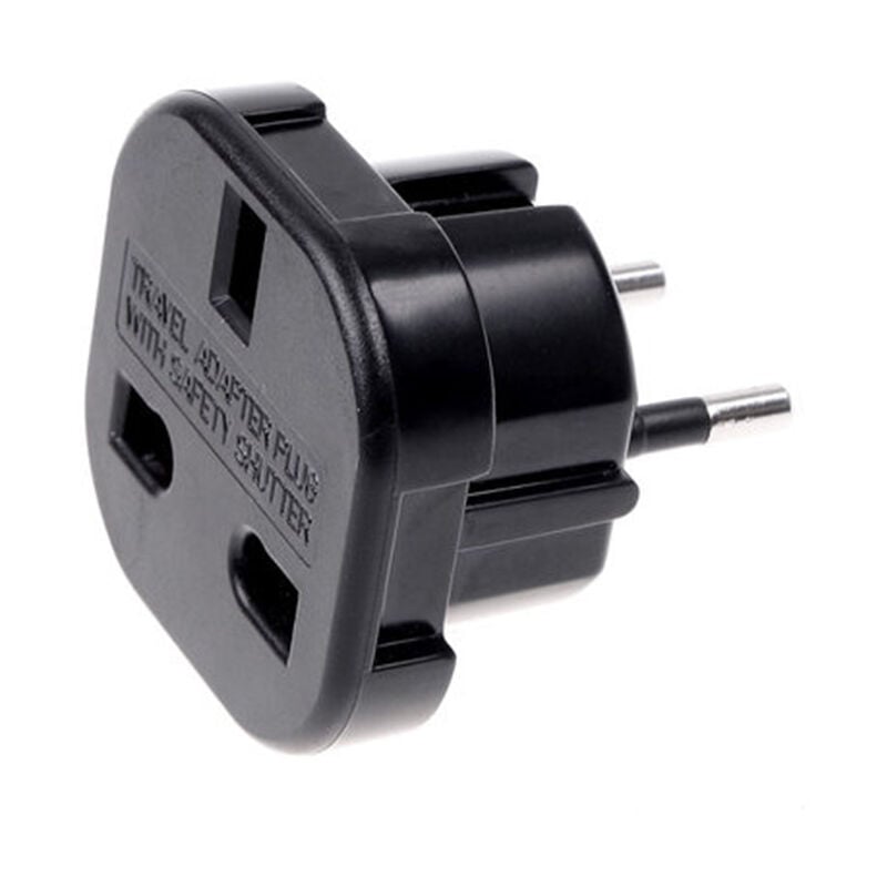 foto del prodotto tonchean adattatore da viaggio spina uk a 3 pin nero spina standard uk a spina standard europea