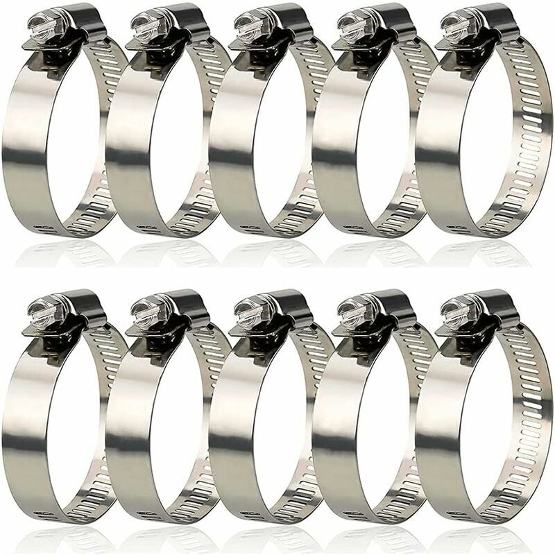 immagine 0 del prodotto fascetta stringitubo, 10 pezzi fascetta stringitubo regolabile 27 51 mm, fascetta stringitubo in acciaio inox 304