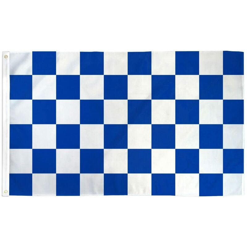 foto del prodotto bandiera a scacchi bianchi e blu 150x90cm bandiera scacchiera bianca ed azzurra 90 x 150 cm az flag