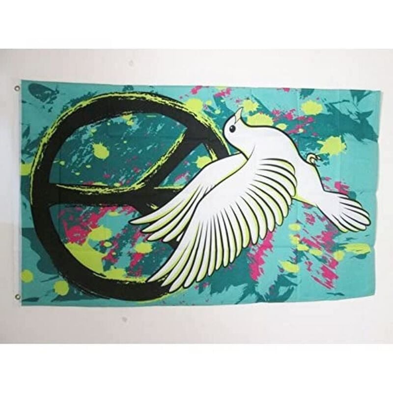 foto del prodotto az flag bandiera peace and love graffiti 150x90cm bandiera della pace 90 x 150 cm
