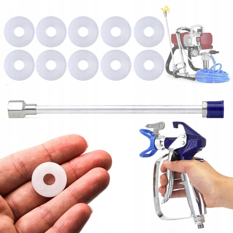 foto del prodotto rosfix 10xguarnizione per pistola per verniciatura 1 pz. lancia per pistola per verniciatura 30 cm pistola per verniciatura e riempimento blue