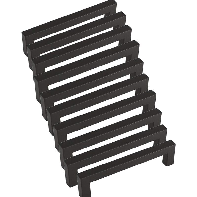 foto del prodotto alovez confezione da 10 maniglie nere per mobili da cucina, 128 mm, maniglia da cucina, maniglia nera per mobili in acciaio inox per ante di mobili
