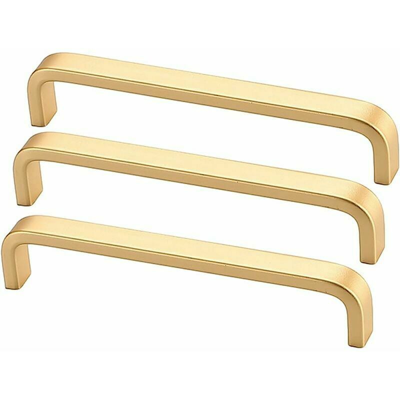 foto del prodotto ayyqh maniglie dorate per mobili da cucina, mobili da camera da letto, cassetti guardaroba, pomelli per mobili 3 pezzi, interasse fori 128 mm 