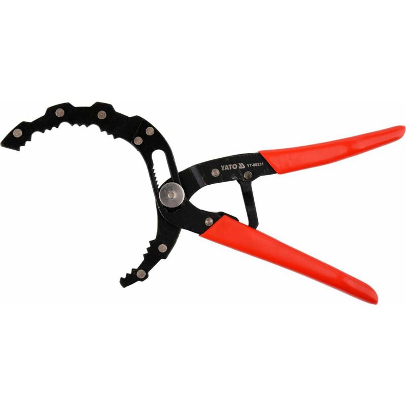foto del prodotto yato pinza professionale per filtri olio, autoregolante, diametro 60 120 mm, manici antiscivolo, lunghezza totale 280 mm, chiave per filtri de