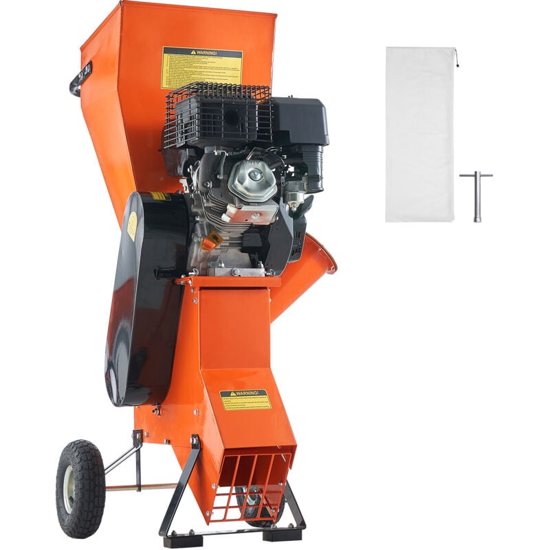 foto del prodotto mophorn cippatrice per legno motore a benzina 8,6 kw tramoggia laterale 17 cm 420 cc, trituratore per legno rami, cippatrice compatta 87x73x136