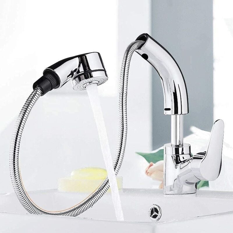 immagine 0 del prodotto rubinetto per lavabo interamente in rame e argento, con maniglia di sollevamento e rotazione, rubinetto per acqua calda e fredda per wc e bagno