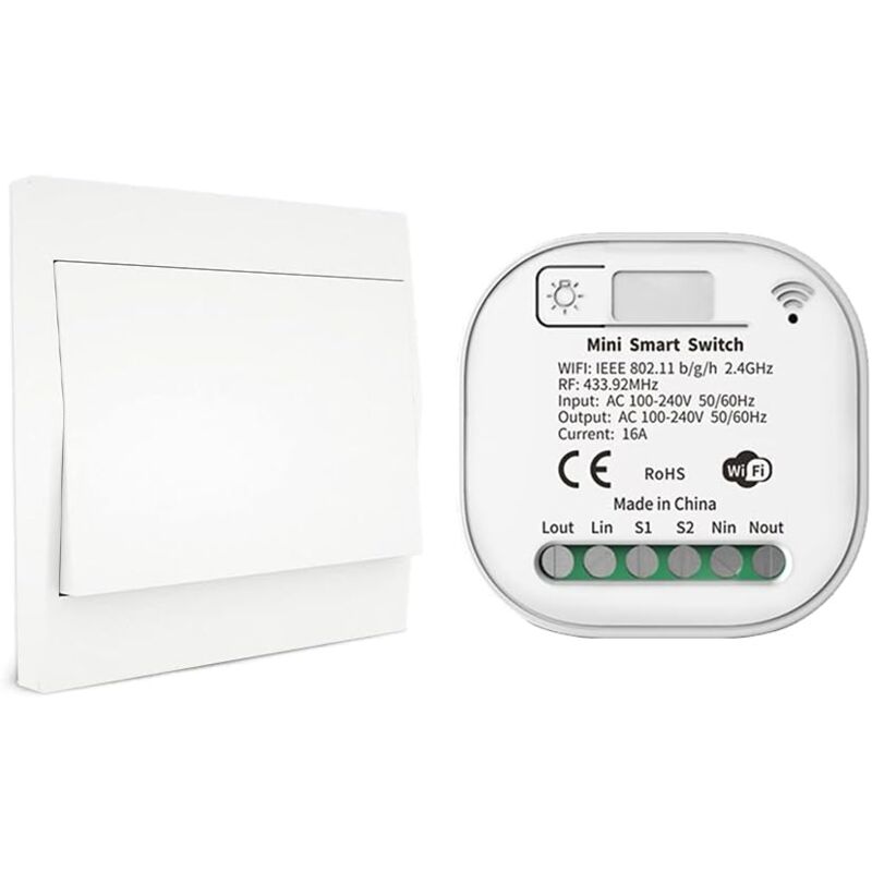 immagine 0 del prodotto kcvv interruttore luce rf433 e wifi con telecomando wireless, nessuna batteria, cablaggio e hub richiesti, compatibile con alexa google home tuya
