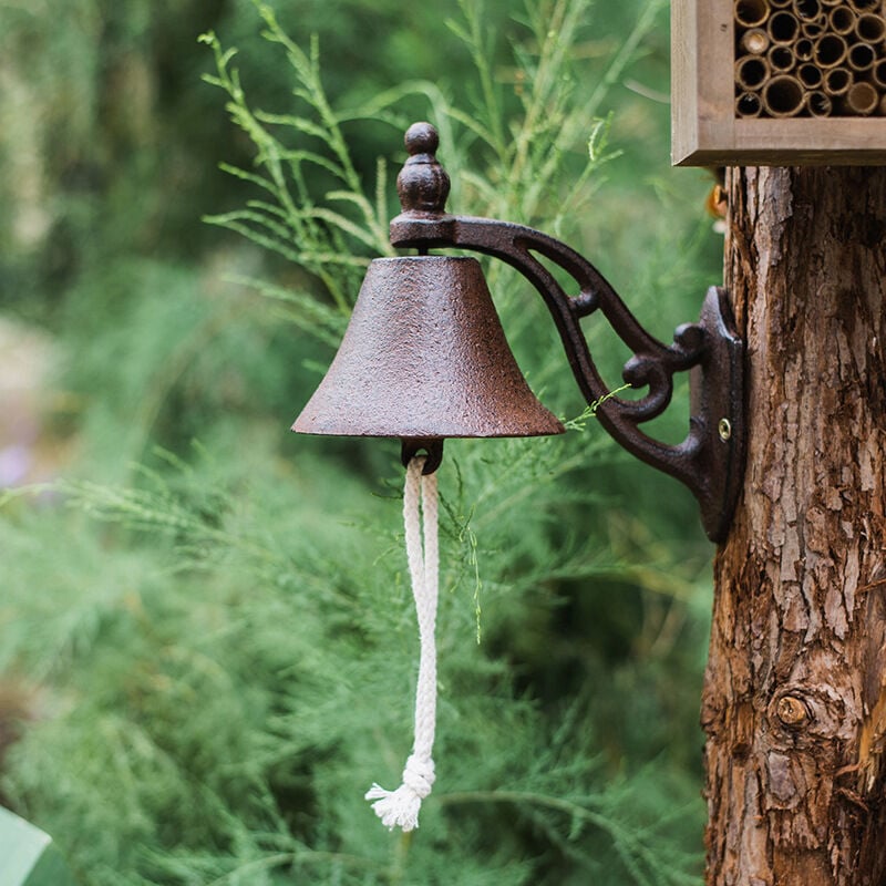 foto del prodotto alovez campanello in ferro da parete, campanello per casa di campagna, arredamento per la casa e il giardino, porta d ingresso e giardino per uso