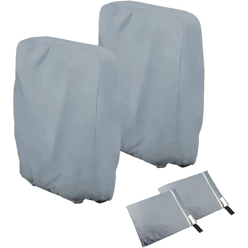 foto del prodotto aiperq 2 pack coprisedie pieghevoli coprisedie da giardino antivento anti uv impermeabili grigio 
