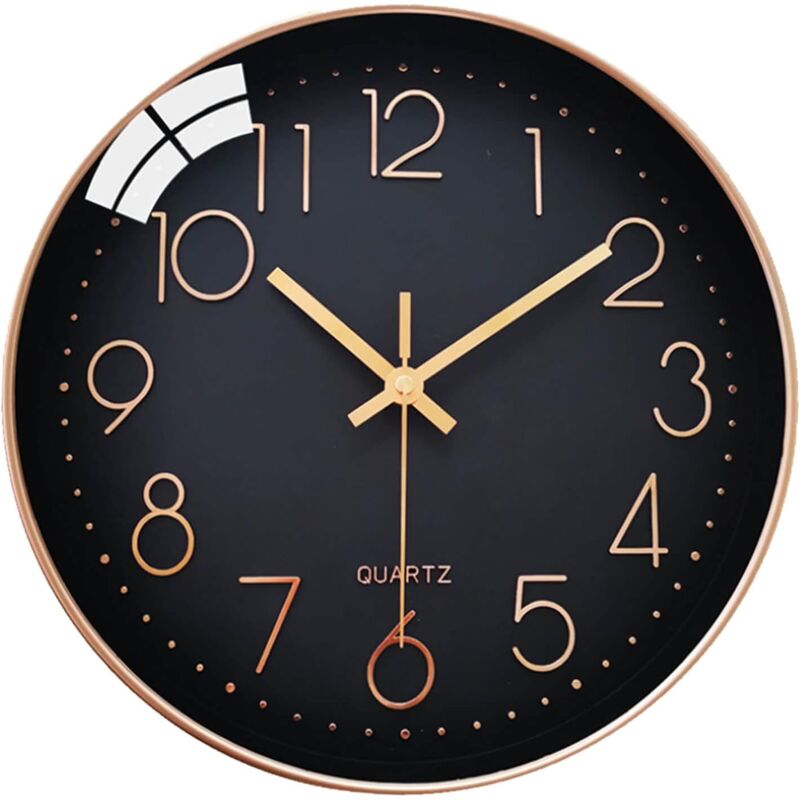 foto del prodotto aiperq orologio da parete silenzioso senza ticchettio, orologio al quarzo decorativo rotondo moderno con numeri arabi da 30 cm, per soggiorno,
