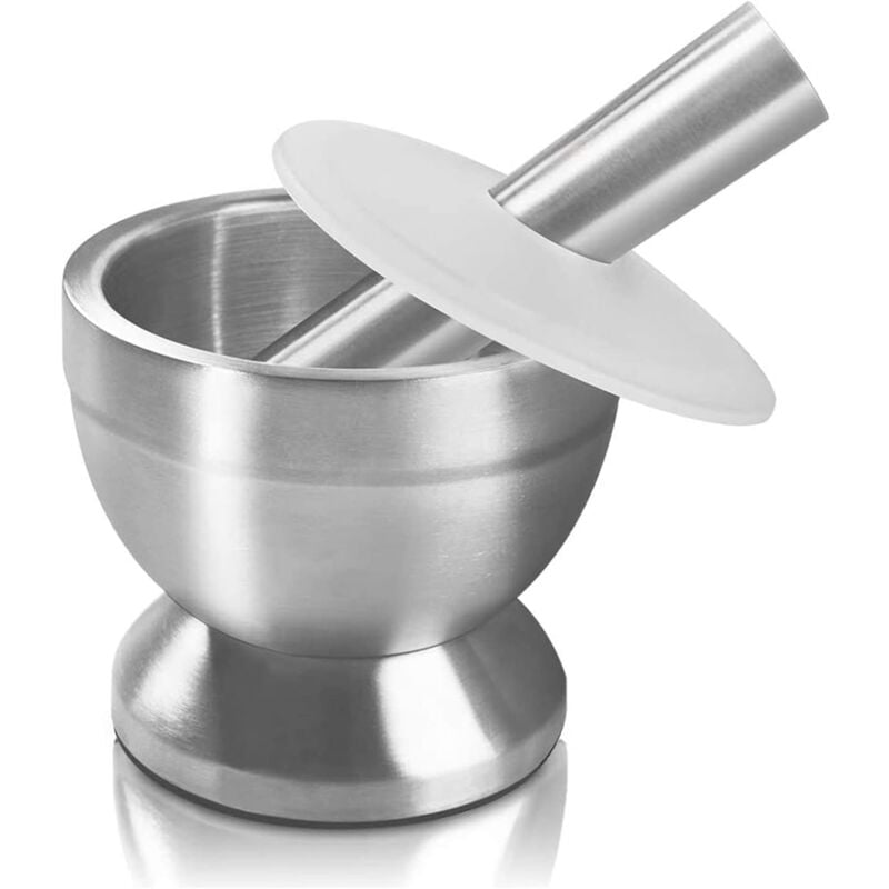 foto del prodotto mortaio pestello, 18 8 acciaio inox mortai e pestelli cucina per aglio spezie erbe medicina pillole aiperq