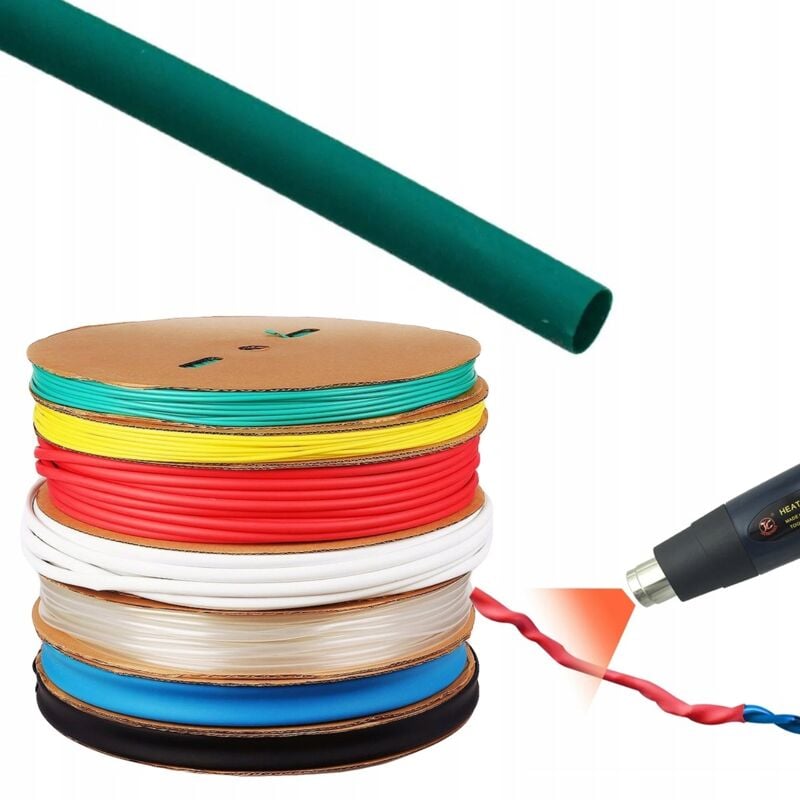 foto del prodotto tubo termorestringente verde 9mm 1m