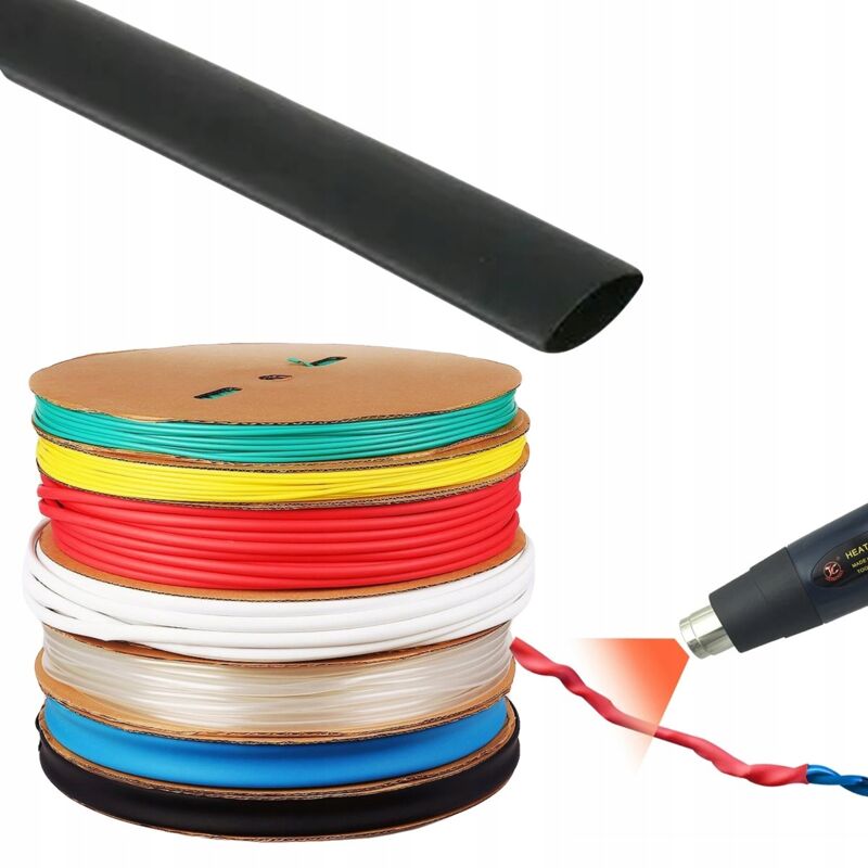foto del prodotto tubo termorestringente nero 7mm 1m