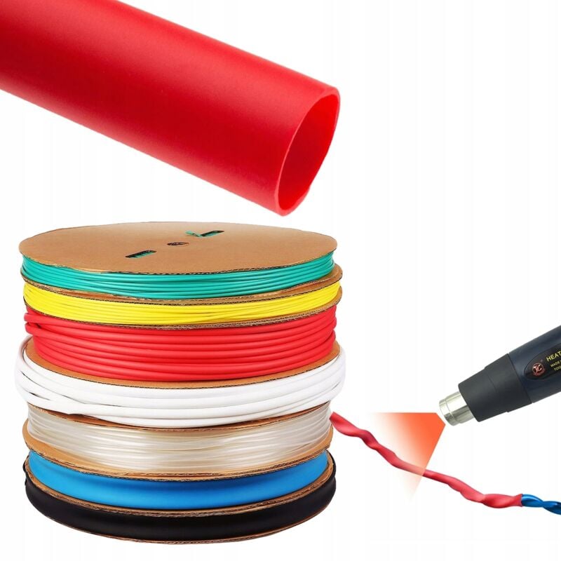 foto del prodotto rosfix tubo termorestringente rosso 7mm 1m