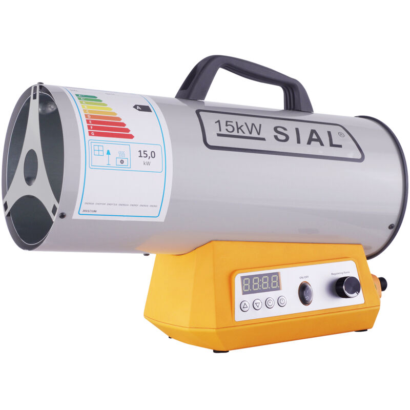 immagine 0 del prodotto riscaldatore a gas, apparecchio di riscaldamento a gas, con termostato elettronico spegnimento automatico, 15 kw argento q15e sial