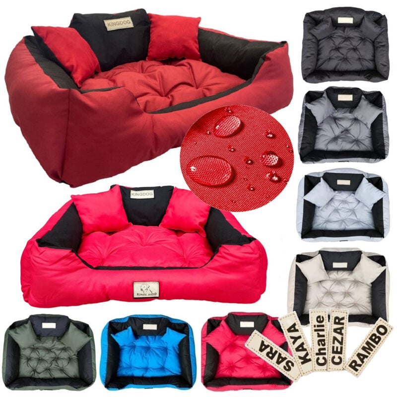 foto del prodotto letto per cani box kingdog 115x95 cm personalizzato impermeabile rosso