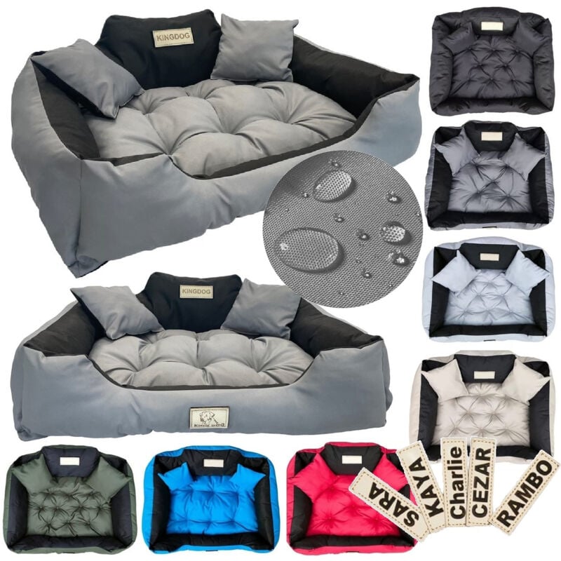 foto del prodotto letto per cani box kingdog 100x75 cm personalizzato impermeabile grigio scuro