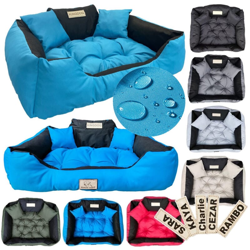 foto del prodotto letto per cani box kingdog 145x115 cm personalizzato impermeabile blu