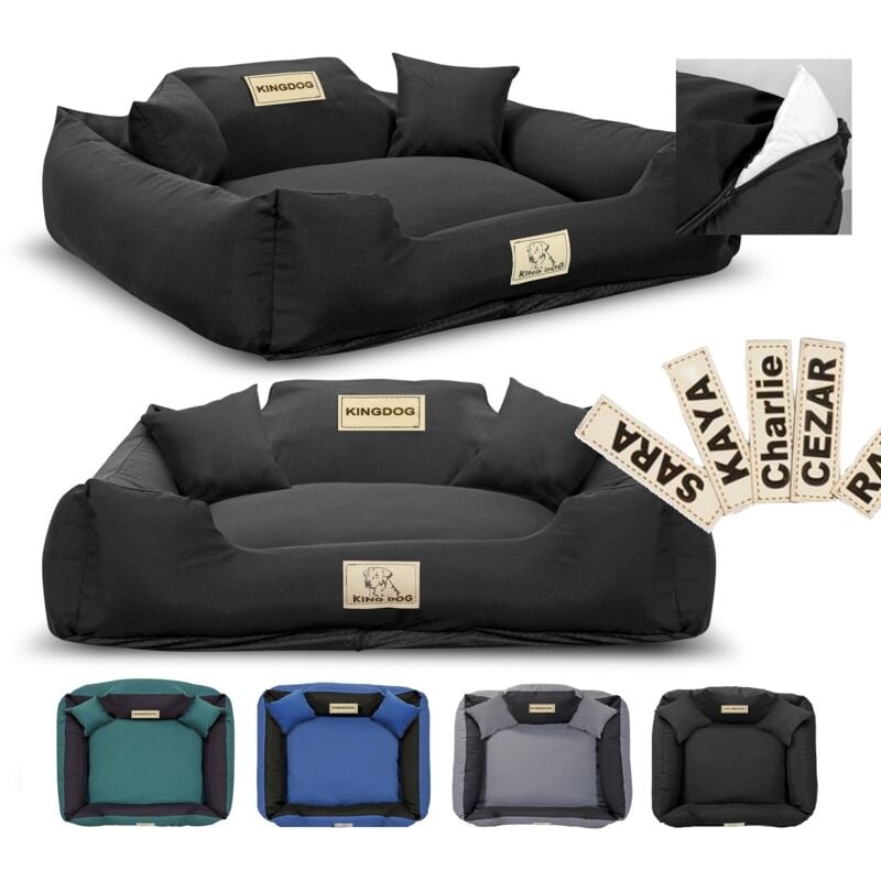 foto del prodotto letto per cani box kingdog mm43 115x95 cm personalizzato, staccabile, antiscivolo, nero