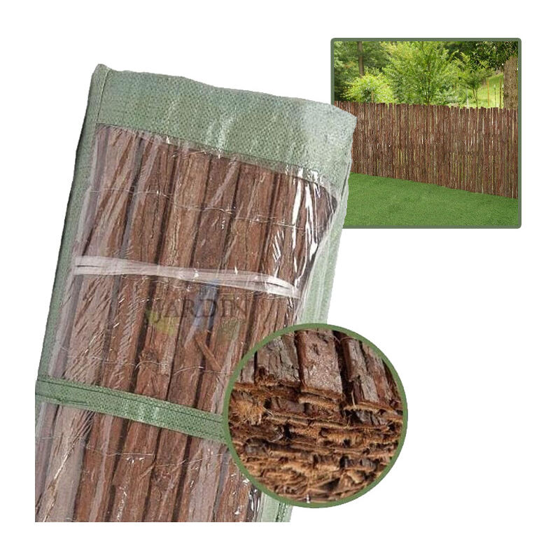 foto del prodotto suinga corteccia naturale doppio singolo 100x300 cm, bordo giardino pannello di recinzione per giardino. oscuramento, ombreggiatura,..