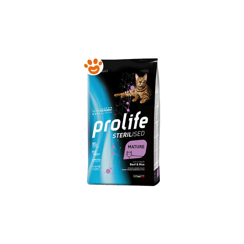 foto del prodotto prolife cat sterilised mature manzo e riso prolife cat sterilised mature manzo e riso sacco da 7 kg