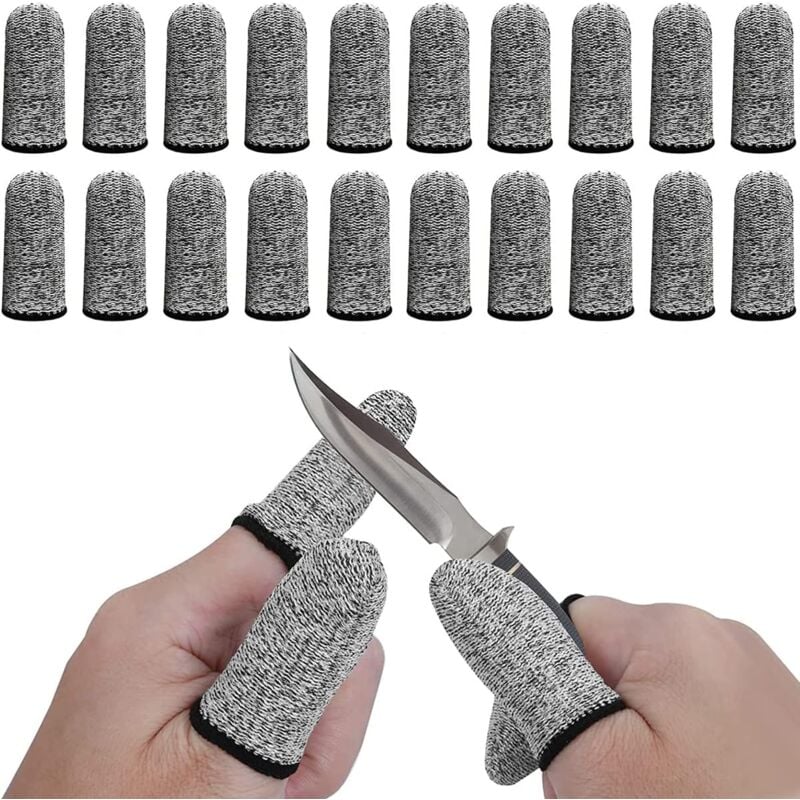 foto del prodotto confezione da 20 copridita, protezione antitaglio, per cucina, lavoro, intaglio, antiscivolo, riutilizzabili