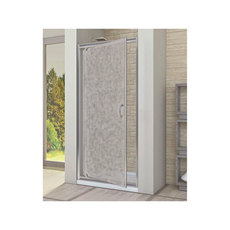 foto del prodotto porta doccia unica anta battente in cristallo 6mm opaco h190 boston opaco 6mm,70 cm