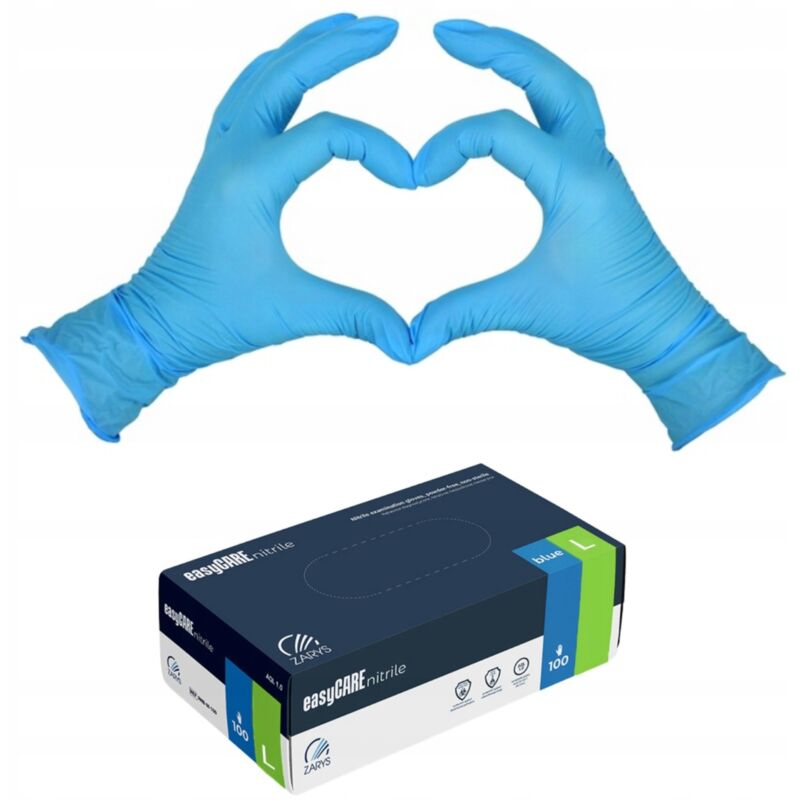 foto del prodotto guanti in nitrile l 100pz. guanti medicali blu senza polvere blu