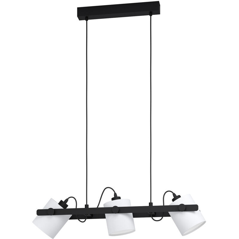 foto del prodotto lampadario a sospensione vintage hornwood 1 acciaio nero legno 3 luci e27