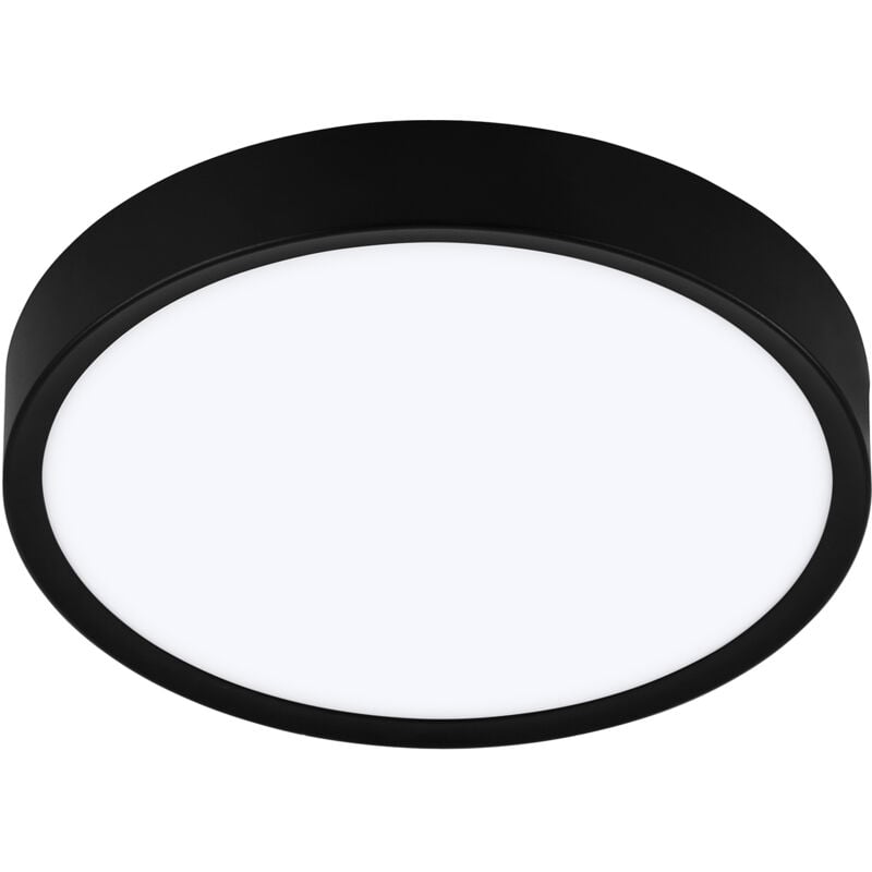 foto del prodotto eglo plafoniera contemporanea musurita policarbonato nero luce led integrato 14,6w