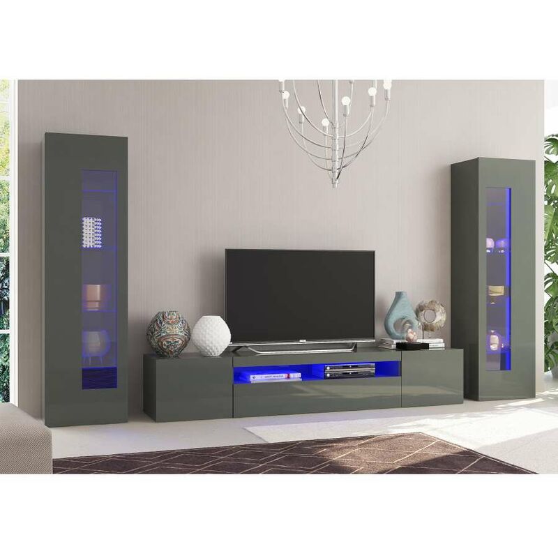 foto del prodotto web furniture soggiorno porta tv 2 vetrine daiquiri antracite lucido