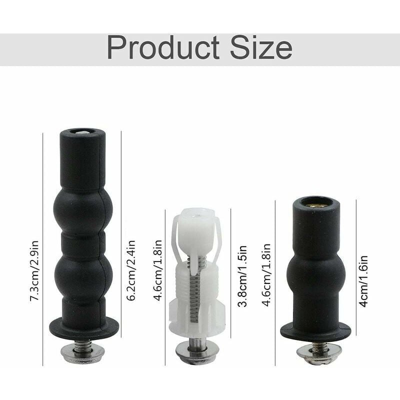 foto del prodotto alovez coppia di fissaggi per cerniere del sedile del water, viti per kit di fissaggio del water, fissaggi del sedile del water, viti di fissaggio