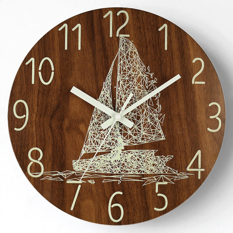 foto del prodotto alovez orologio da parete luminoso da 30 cm orologio da parete fluorescente silenzioso grande orologio da parete decorativo per cucina,