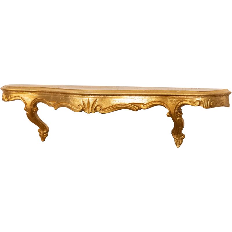 foto del prodotto mensola a muro in legno finitura foglia oro anticato l59xpr13xh14 cm made in italy