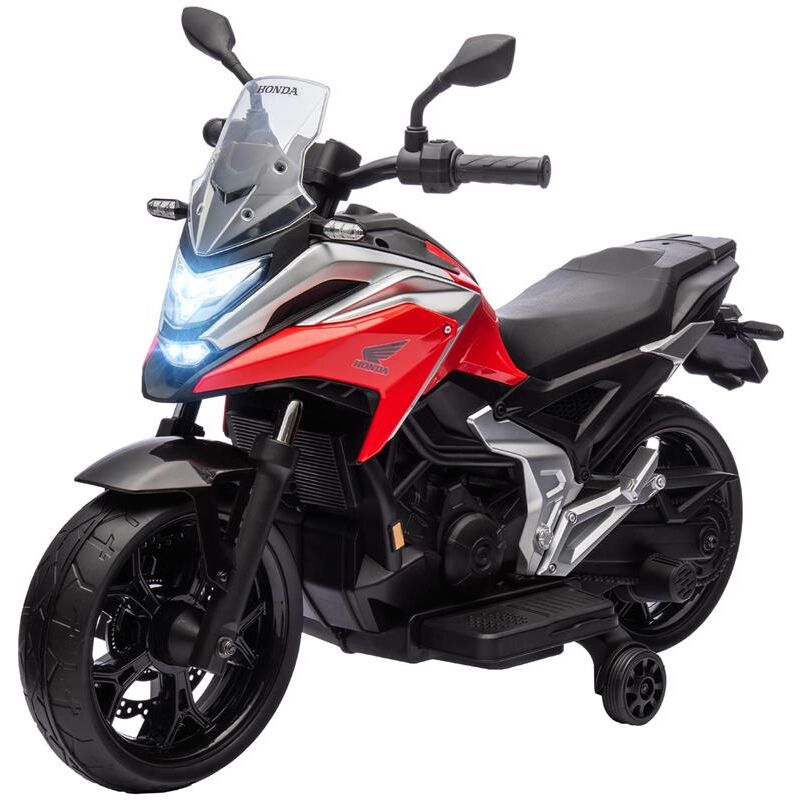 foto del prodotto moto elettrica per bambini 3 6 anni licenza honda con fari. musica e rotelle. 107x46x75 cm. rosso
