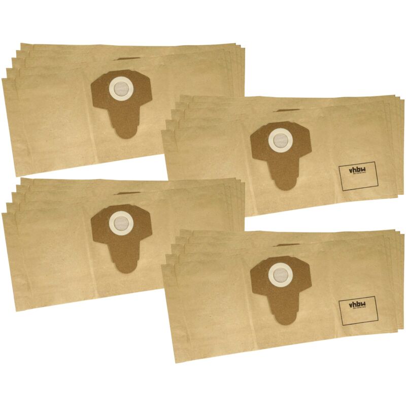 foto del prodotto 20x sacchetto sostituisce parkside 30250132 per aspirapolvere carta, 58,5cm x 25,4cm marrone vhbw