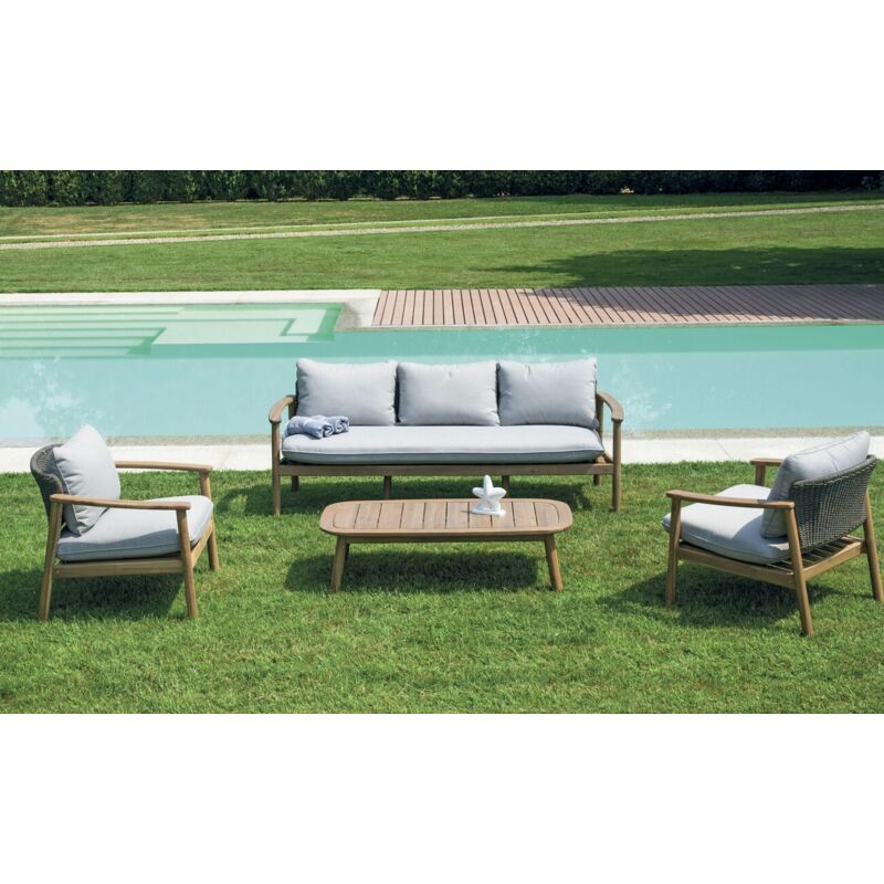 foto del prodotto salotto da giardino in legno e corda 5 posti arredo luxury per casa, hotel